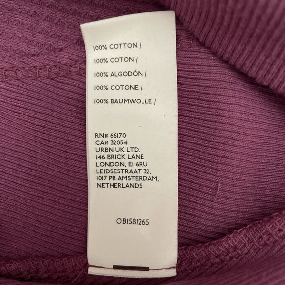 Free People Santa Clara Oversized Thermal Waffle Knit Top Mulberry XS NWT - Picture 8 of 8